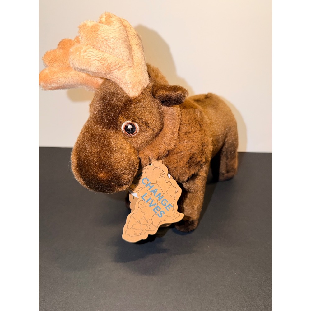 ECO Nation Change Lives Plush Moose Stuffed Brown Standing Wildlife Toy PBS